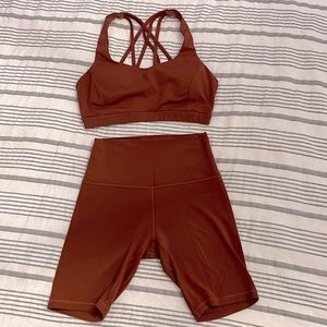 Lululemon align bike shorts and Lululemon sports bra